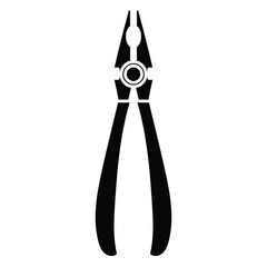 Plier icon vector, black and white, pliers clip art, clip art pliers, simple pliers tool silhouette, hand tools icon design
