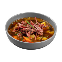 Isolated portion of brisket rustic soup