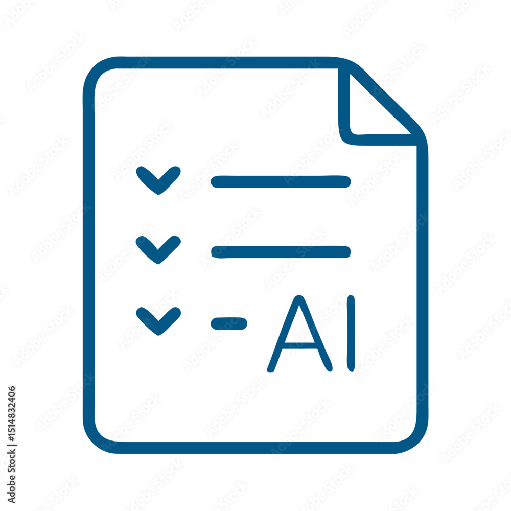 Poster document with checklist and ai notation in minimalist design