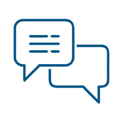 Fototapeta premium Communication speech bubbles in simple blue line style 