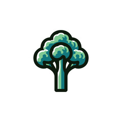 flat broccoli logo template