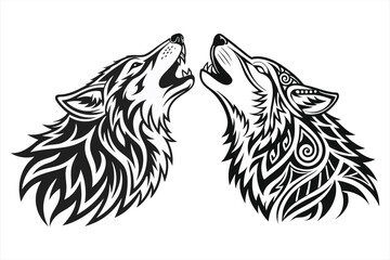 Fox head silhouette, sleek wild animal logo design.