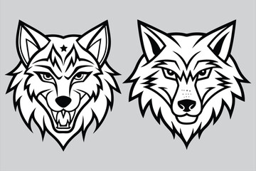 Stylized fox face outline, sharp forest creature graphic.