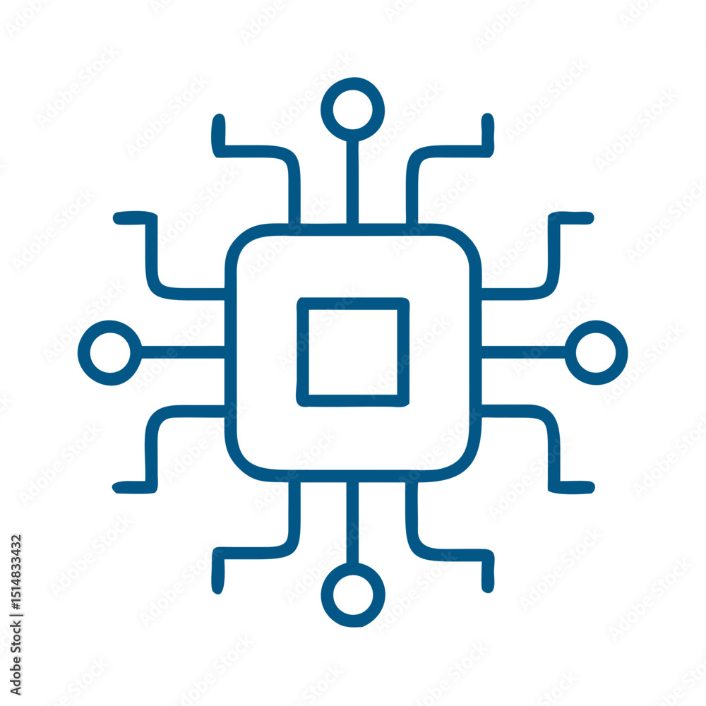 Poster abstract microchip design with interconnected lines and nodes