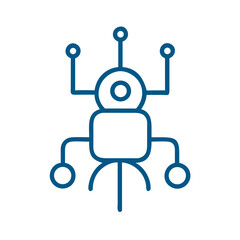 Fototapeta premium Micro robot illustration in minimalist line art style 