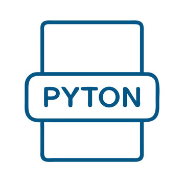 Simple vector logo of Pyton in blue outline design  