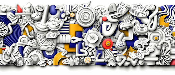 Obraz premium Abstract Colorful Doodle Design