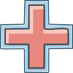 Obraz premium Vector Medical Cross Icon – Healthcare, Emergency, and First Aid Symbol Design
