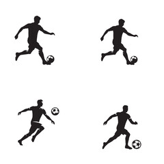 Dynamic Football Player Silhouette – Speed, Strength & Game Action