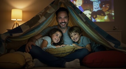 Family Movie Night Creating Cozy Memories Under a Blanket Fort