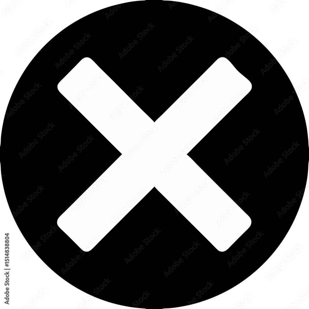 Poster white cross mark vector icon simple design element