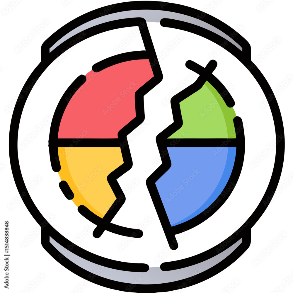 Poster circle segments chart presentation infographic icon vector design