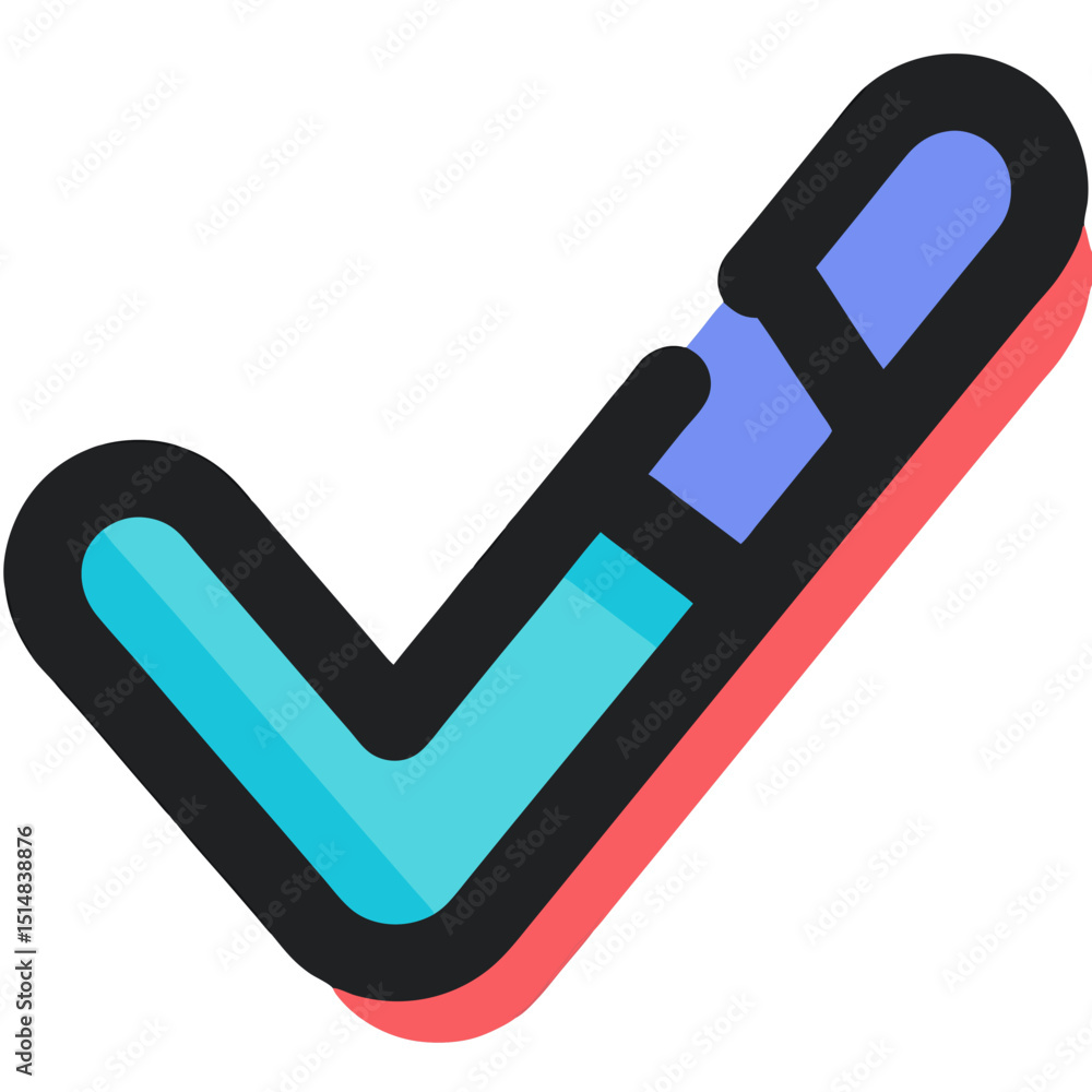 Poster vibrant checkmark vector icon modern design element