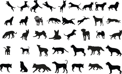 Collection of Dog Silhouettes