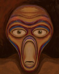 Alien creature, sketch - digital painting. The picture is painted by hand on a tablet. © neurostructure