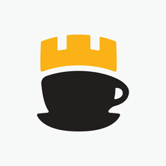 Cup of Coffee with King Crown Logo Concept