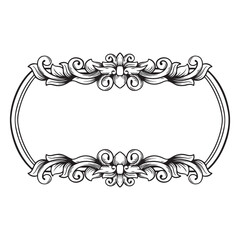 Vector vintage baroque frame. Retro pattern antique style acanthus