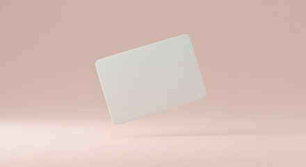 Blank White Card Mockup Minimalist Design Soft Pink Background Business Branding Identity Template