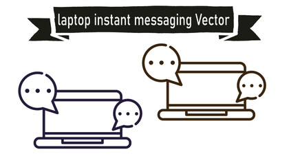 Laptop instant messaging vector 