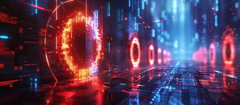 Digital Target Lighting, Craft a captivating scene featuring hitting marks