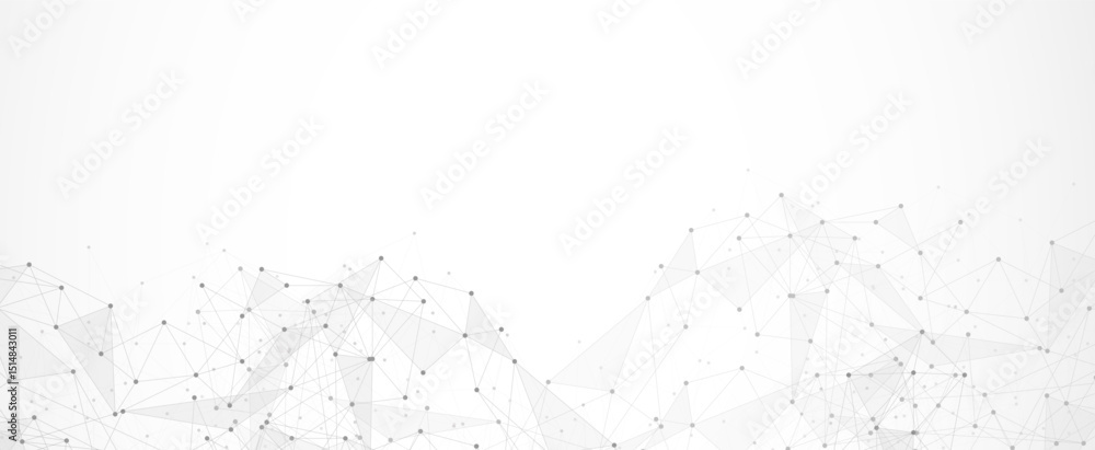 Poster geometric connected background. connecting dots and lines. global network connection. banner templat