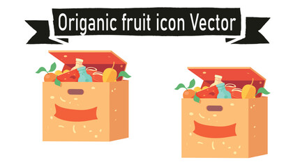 Origanic fruit icon vector 