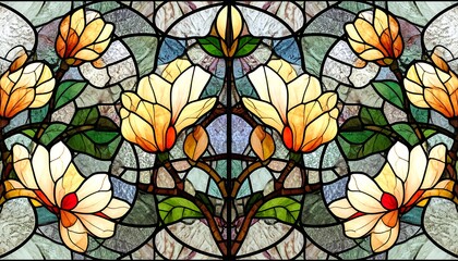 Elegant Stained Glass Window With