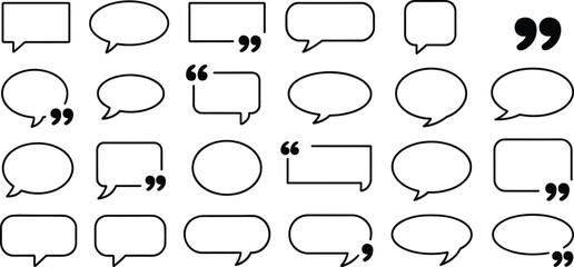 Obraz premium Speech Bubble and Quote Icon Set – Vector Shapes for Design and Social Media