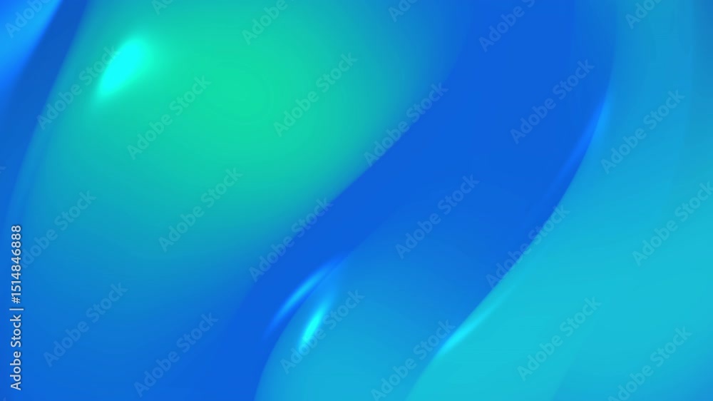 Poster abstract animation of teal and blue gradient flowing shapes. smooth transitions and subtle light eff