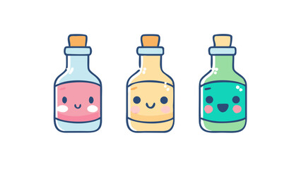 Icon bottles cute vector 