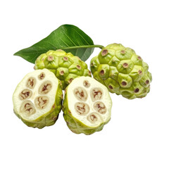 Fototapeta premium Fresh Noni Fruits isolated on a transparent background