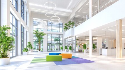 Bright Modern Office Lobby Interior Design