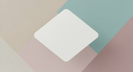 Blank Diamond Shape Mockup Pastel Color Background Minimalist Design Template