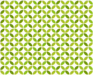 Green Japanese Shippo Seamless Pattern, Watercolor Hand-Painted Japanese Circle Design, Transparent PNG