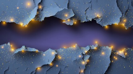 Fototapeta premium Cracked Blue Surface with Magical Glow and Cosmic Rift – Abstract Sci-Fi Background