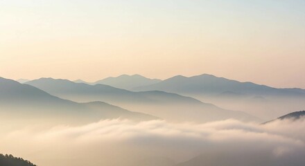 Mountain Scenery with Clouds During Early Sunrise