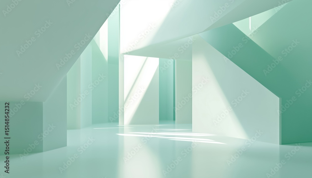 Poster luxurious product display showroom mockup featuring abstract geometry studio scene with shadow and l