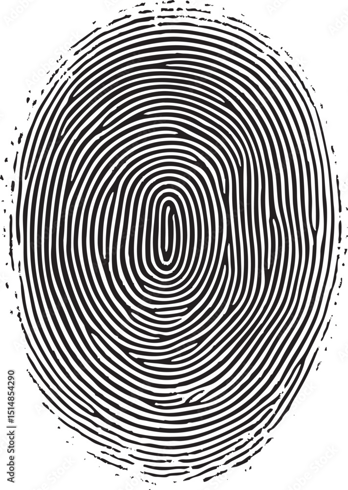 Poster detailed fingerprint scan illustration vector. secure fingerprint biometric lines. identity pattern 