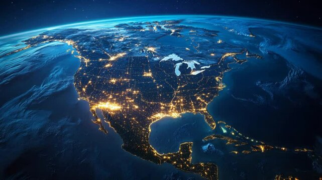 North America at Night: A Stunning Aerial View of City Lights