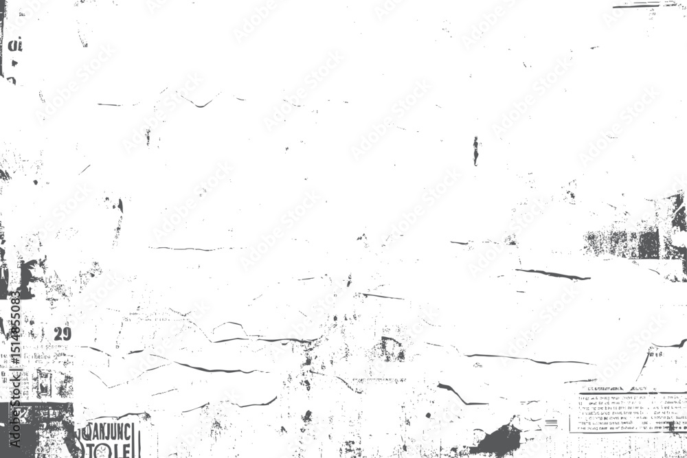 Poster distressed grunge vector texture overlay. rough and aged surface with grungy effect. isolated backgr