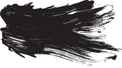 Vector black ink brush strokes set. Brush texture artwork with isolated grunge effect. Ink brush lines design for modern background decor.