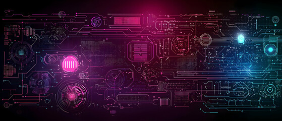 Fototapeta premium Abstract Digital Design With Pink, Red, And Blue Colors