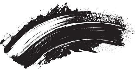 Grunge texture black brush ink vector. Abstract isolated brush stroke background. Artistic brush design element for modern ink stroke use.