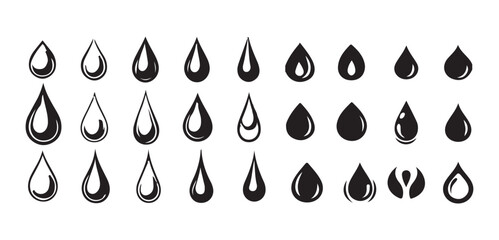Set of silhouette water liquid. Liquid splash water element. Vector illustration