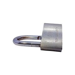 Heavy Duty Silver Padlock with Isolated PNG