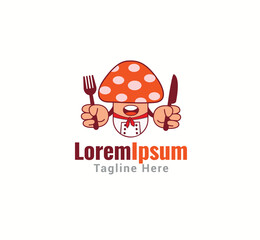Mushroom manual vector logo design