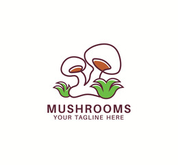 Mushroom manual vector logo design