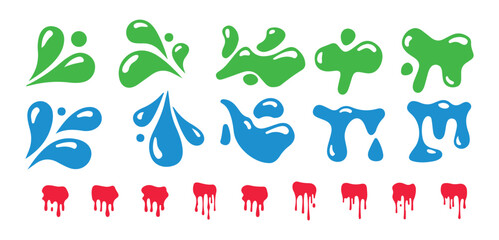 Obraz premium Color splash silhouette vector. Water splash icon. Liquid droplet, splash, raindrop design element. Vector illustration eps 10