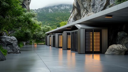 Modern Data Center With Servers in Natural Environment