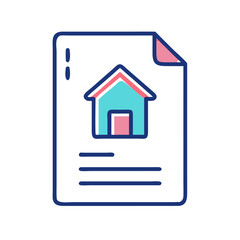 Home Description on Paper Icon Illustration Vector